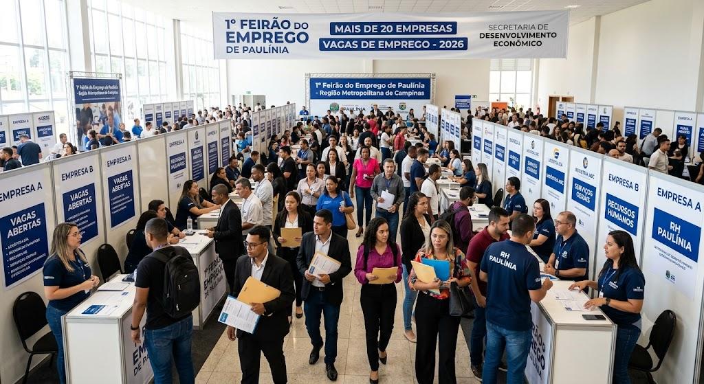 1º Feirão do Emprego de Paulínia reúne mais de 20 empresas e abre oportunidades na região