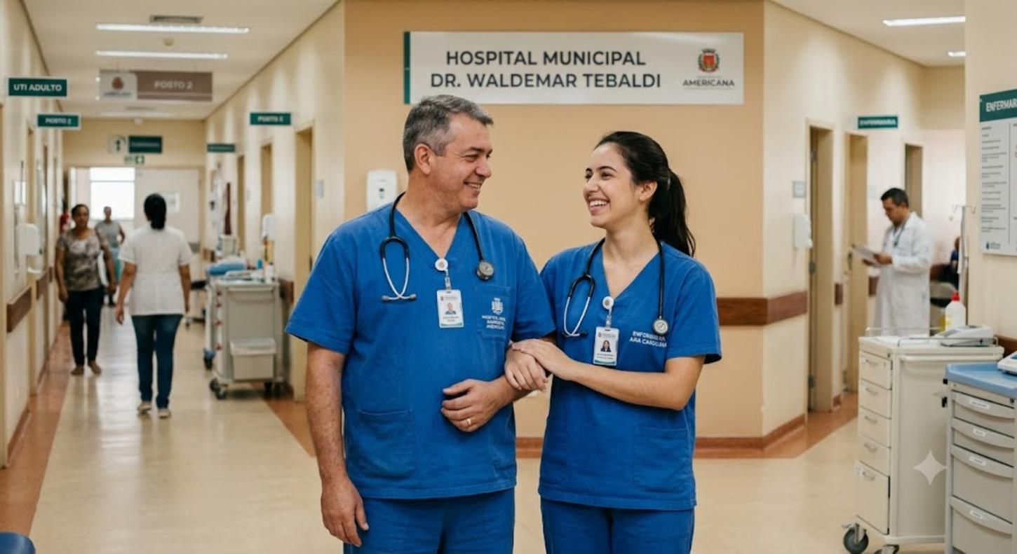 Pai e filha dividem a paixão pela enfermagem e atuam juntos no Hospital Municipal de Americana