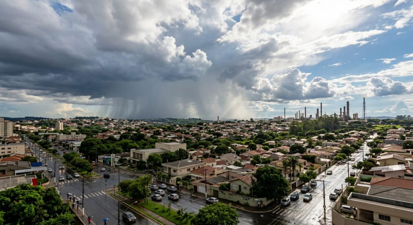 Sol com nuvens e pancadas de chuva marcam a quarta (26) em Paulínia: veja a previsão completa!