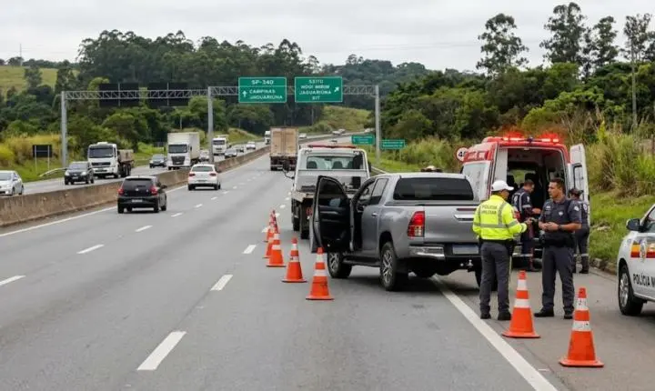 Homem morre atropelado na SP-340 após parar no acostamento em Jaguariúna